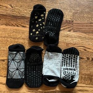 3 pairs Pure Barre socks